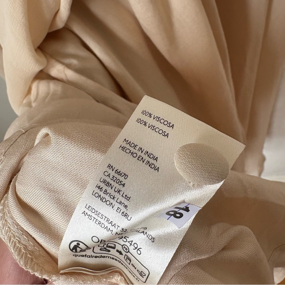 Anthropologie Long-Sleeve Midi Dress Neutral Ethereal Fairy Coastal Grandma LP - Picture 9 of 12